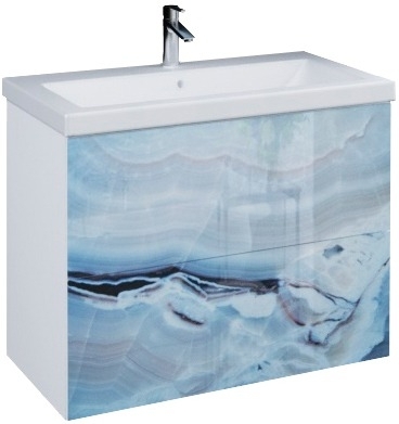 Тумба для комплекта Marka One Lacio 80П blue marble