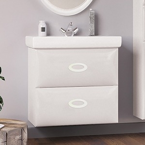 Тумба с раковиной Marka One Arrondi 70П white