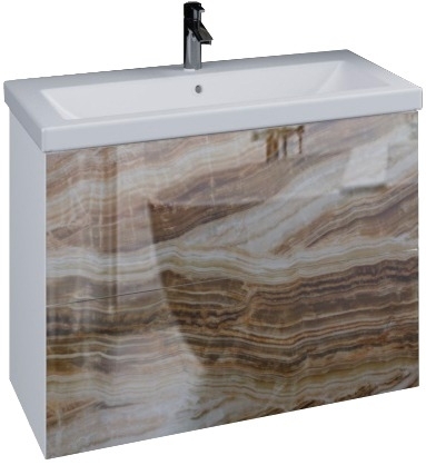 Тумба с раковиной Marka One Lacio 80П onyx