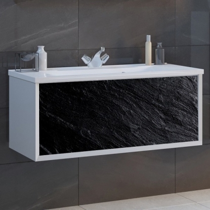 Тумба с раковиной Marka One Seattle 90П black stone