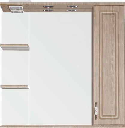 Зеркало-шкаф Style Line Олеандр-2 800/С R, с подсветкой, люкс, карпатская ель