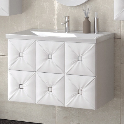 Тумба с раковиной Marka One Avenir 75П 2 ящика white