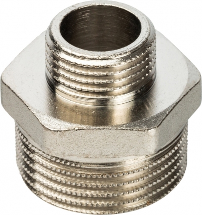 Ниппель Stout SFT-0004 1"х1/2" переходной, никелированный