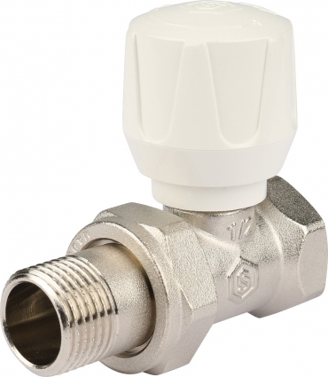 Вентиль Stout SVR 2122 1/2", ручной терморегулирующий, прямой