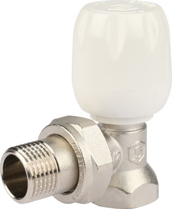 Вентиль Stout SVRs 1152 1/2", ручной терморегулирующий с неподъемным шпинделем, угловой