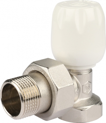 Вентиль Stout SVRs 1152 3/4", ручной терморегулирующий с неподъемным шпинделем, угловой