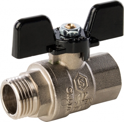 Шаровый кран Stout SVB-0004 1/2 нар-вн, полнопроходной, ручка бабочка