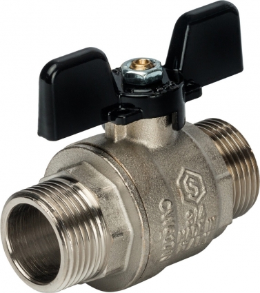 Шаровый кран Stout SVB-0006 3/4 нар-нар, полнопроходной, ручка бабочка
