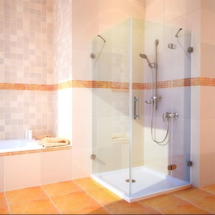 Душевой уголок GuteWetter Lux Square GK-003 правый 90x90 см стекло бесцветное 6-8, фурнитура хром