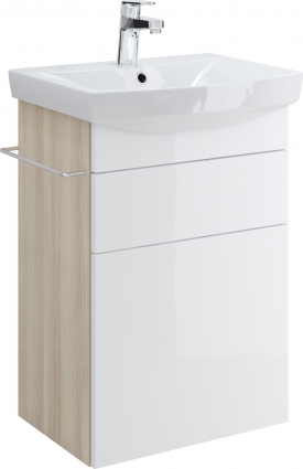 Тумба с раковиной Cersanit Smart 55 ясень, белый