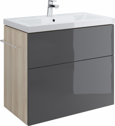 Тумба с раковиной Cersanit Smart 80 ясень, серый