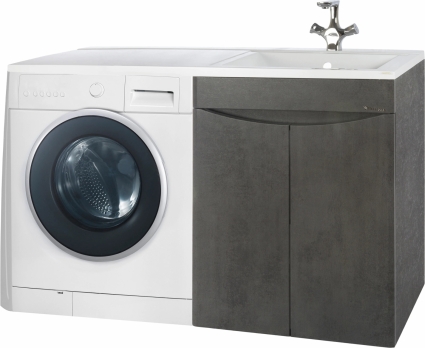 Тумба с раковиной Bellezza Олиссия 120 R, серая, под стиральную машину