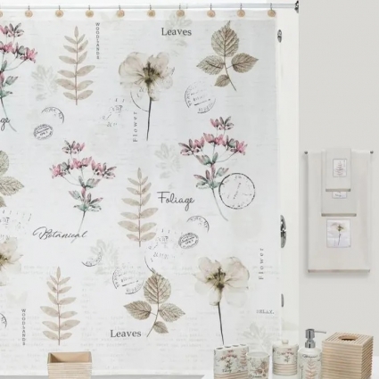Штора для ванной Creative Bath Pressed Leaves S1272NAT