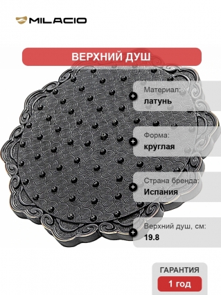 Верхний душ Milacio MC.002.BBR