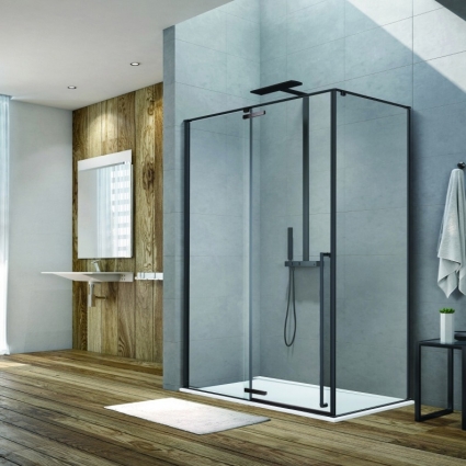 Душевой уголок Aquanet Ideal 120х90, черный матовый