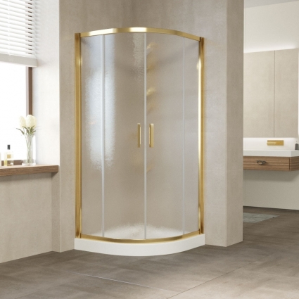 Душевой уголок Vegas Glass ZS 100 09 02 профиль золото, стекло шиншилла
