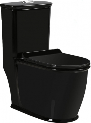Унитаз-моноблок SantiLine SL-5019B безободковый, с микролифтом