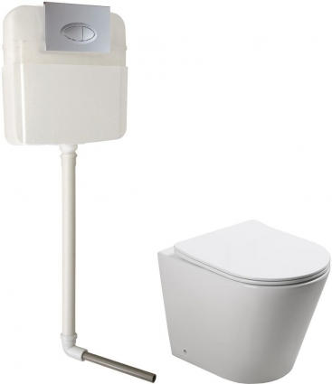 Комплект SantiLine SL-5020 + SL-02 безободковый унитаз с микролифтом+ бачок для скрытого монтажа