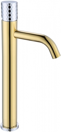 Смеситель Boheme Stick 122-GCR для раковины, gold diamond chrome
