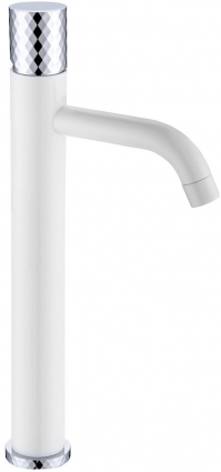 Смеситель Boheme Stick 122-WCR для раковины, white diamond chrome