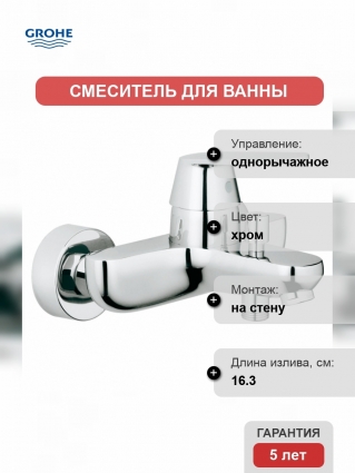 Смеситель для ванны Grohe Eurosmart Cosmopolitan