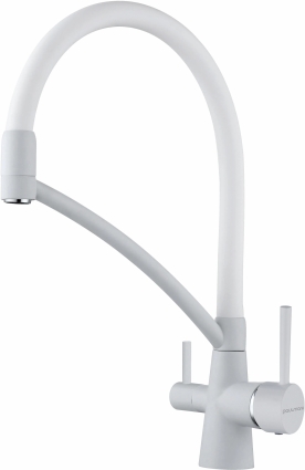 Смеситель Paulmark Sigen Si213111-431TW для кухонной мойки, белый матовый