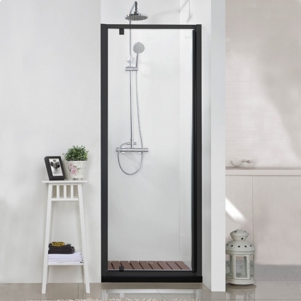 Душевая дверь в нишу Bravat Blackline 90х200 распашная
