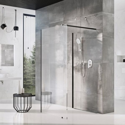Душевая перегородка Ravak Walk-In Corner 120х90 + кронштейн 90 см, черный