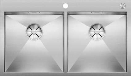 Мойка кухонная Blanco Zerox 400/400-IF/А клапан-автомат