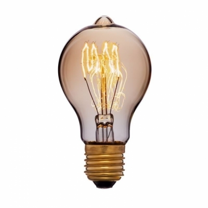 Лампа накаливания E27 40W груша золотая 051-866