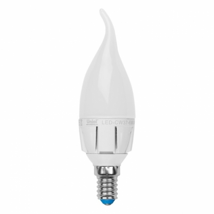 Лампа светодиодная диммируемая (08692) E14 6W 4500K свеча на ветру матовая LED-CW37-6W/NW/E14/FR/DIM