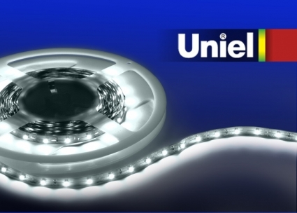 Светодиодная лента Uniel (04910) 3M белый 14.4W ULS-3528-60LED/m-8mm-IP33-DC12V-4,8W/m-3M-W