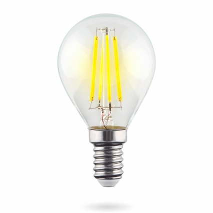 Лампа светодиодная E14 5W 4000K шар прозрачный LC-P45CL-5/E14/840 L125