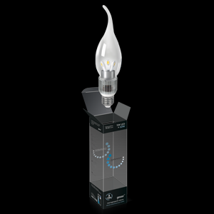 Лампа светодиодная диммируемая свеча на ветру прозрачная E27 5W 4100K HA104202205-D