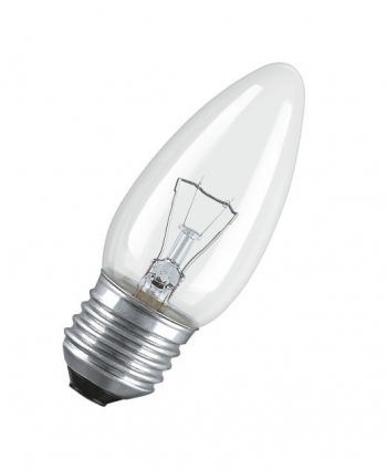 Лампа накаливания E27 60W 2700K свеча прозрачная 4008321665973