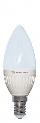 Лампа светодиодная E14 6,5W 2700K свеча матовая LC-CD-6.5/E14/827 L200