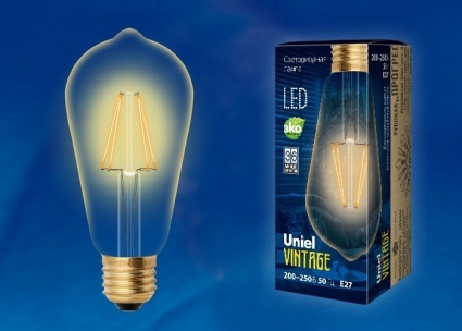 Лампа светодиодная (UL-00002360) E27 5W 2250K колба прозрачная LED-ST64-5W/GOLDEN/E27 GLV22GO