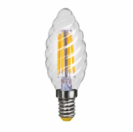 Лампа светодиодная E14 4W 2800К свеча витая прозрачная VG1-CC1E14warm4W-F1 5711