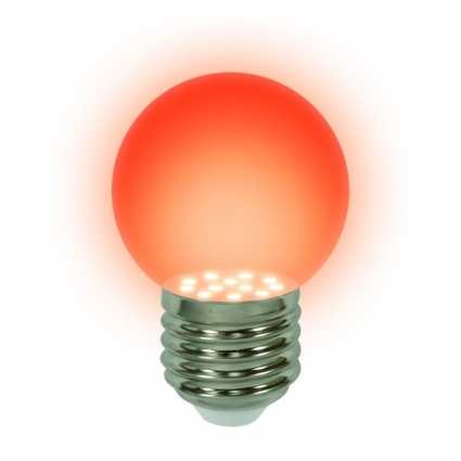 Лампа светодиодная (04424) E27 0,65W Red шар красный LED-G45-0,65W/RED/E27