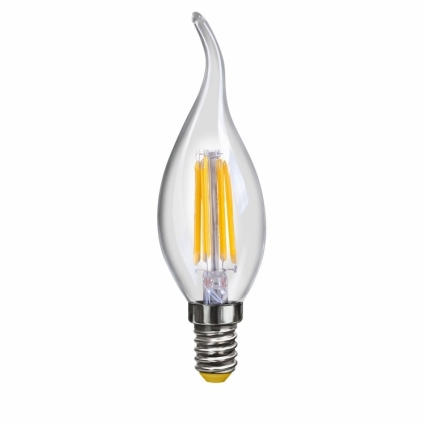 Лампа светодиодная E14 4W 4000К свеча на ветру прозрачная VG10-CW1E14cold4W-F 7005