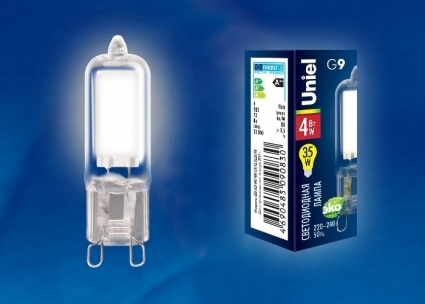 Лампа светодиодная (UL-00001814) G9 4W 4000K капсульная прозрачная LED-JCD-4W/NW/G9/CL GLZ01TR