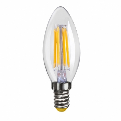 Лампа светодиодная E14 4W 4000К свеча прозрачная VG10-C1E14cold4W-F 6998
