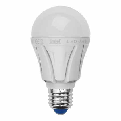 Лампа светодиодная (UL-00001524) E27 10W 3000K груша матовая LED-A60 10W/WW/E27/FR PLP01WH