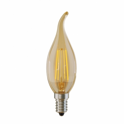 Лампа светодиодная E14 4W 2800К свеча на ветру золотая VG10-CW3E14warm4W-F 5479