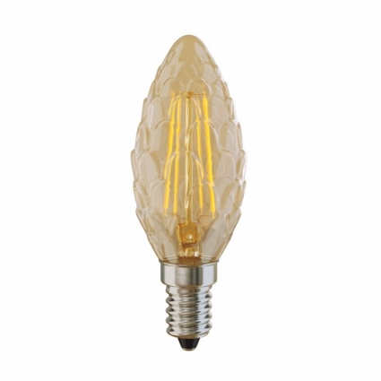 Лампа светодиодная E14 4W 2800К свеча шишка золотая VG10-P3E14warm4W-F 5488