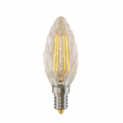 Лампа светодиодная E14 4W 2800К свеча шишка прозрачная VG10-P1E14warm4W-F 5486