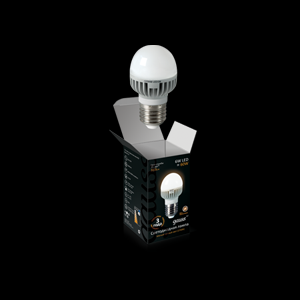 Лампа светодиодная E27 6W 2700К шар матовый EB105102106