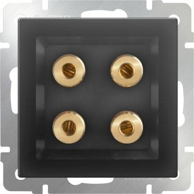 Акустическая розетка х4 черный матовый WL08-AUDIOx4 4690389063725