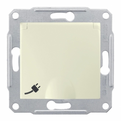 Розетка Schneider Electric Sedna с/з со шторками и крышкой IP44 16A 250V SDN3100347