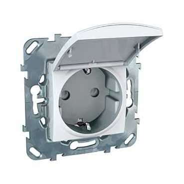 Розетка Schneider Electric Unica с/з со шторкамии крышкой 16A 250V MGU5.037.18TAZD